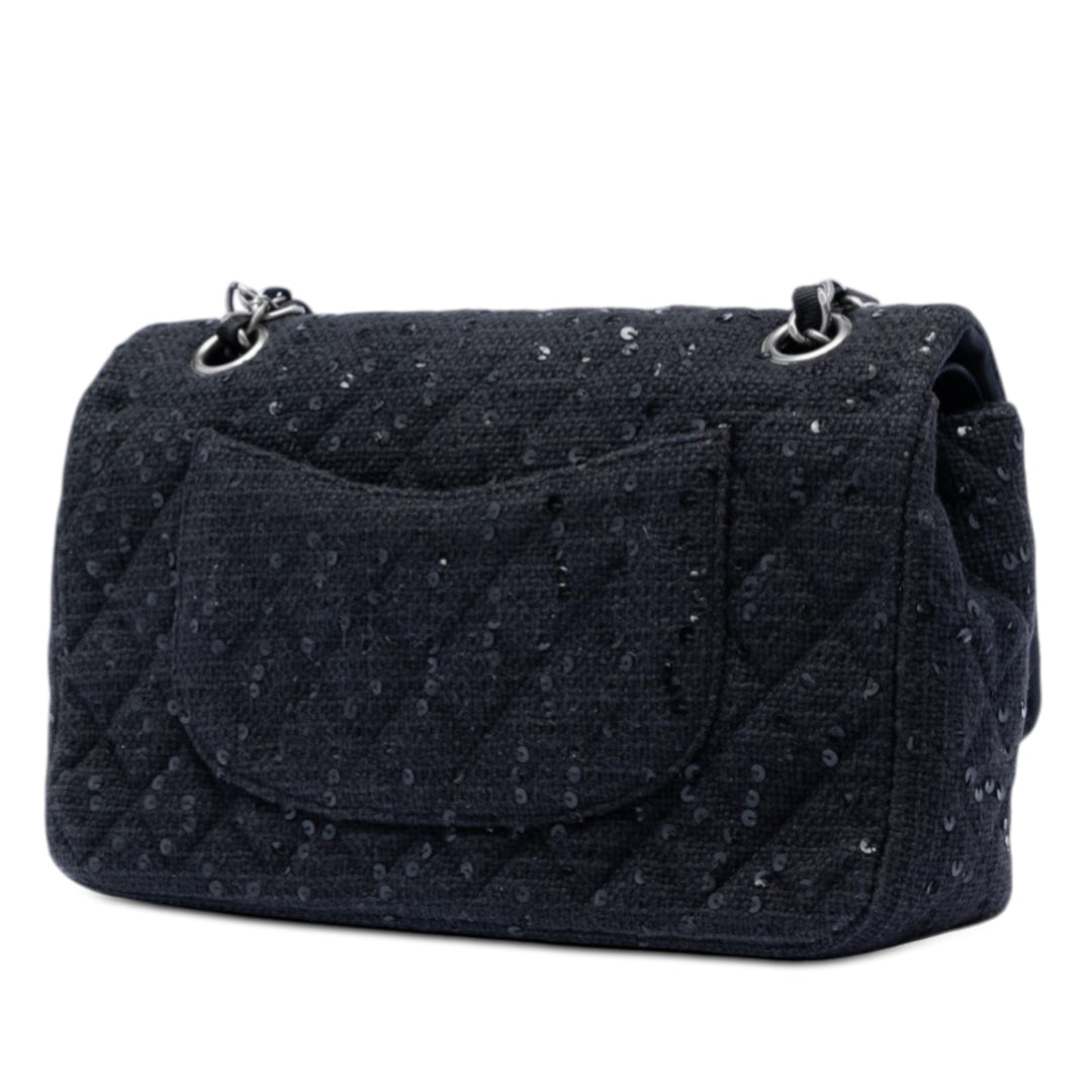 Chanel Medium Classic Tweed Sequins Double rabat