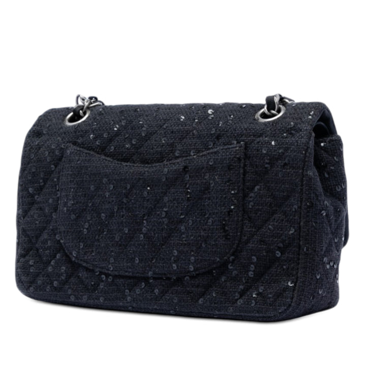 Chanel Medium Classic Tweed Sequins Double rabat