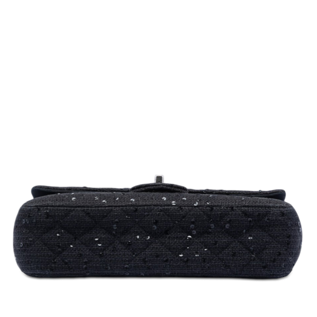 Chanel Medium Classic Tweed Sequins Double rabat