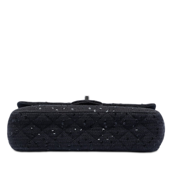 Chanel Medium Classic Tweed Sequins Double rabat