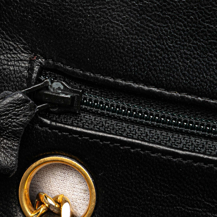 Small Classic Lambskin Double Flap Black - Gaby Paris