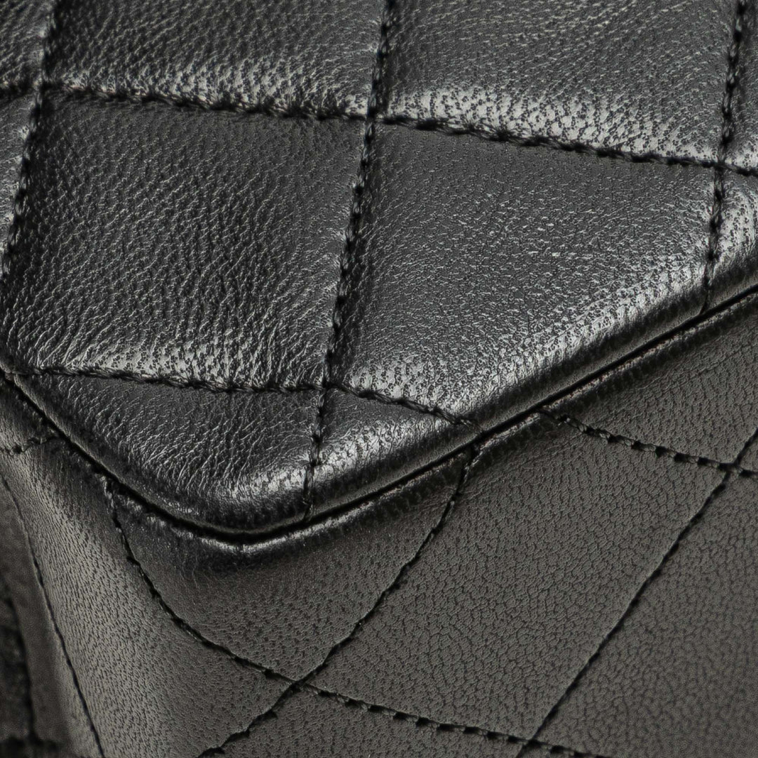 Small Classic Lambskin Double Flap Black - Gaby Paris
