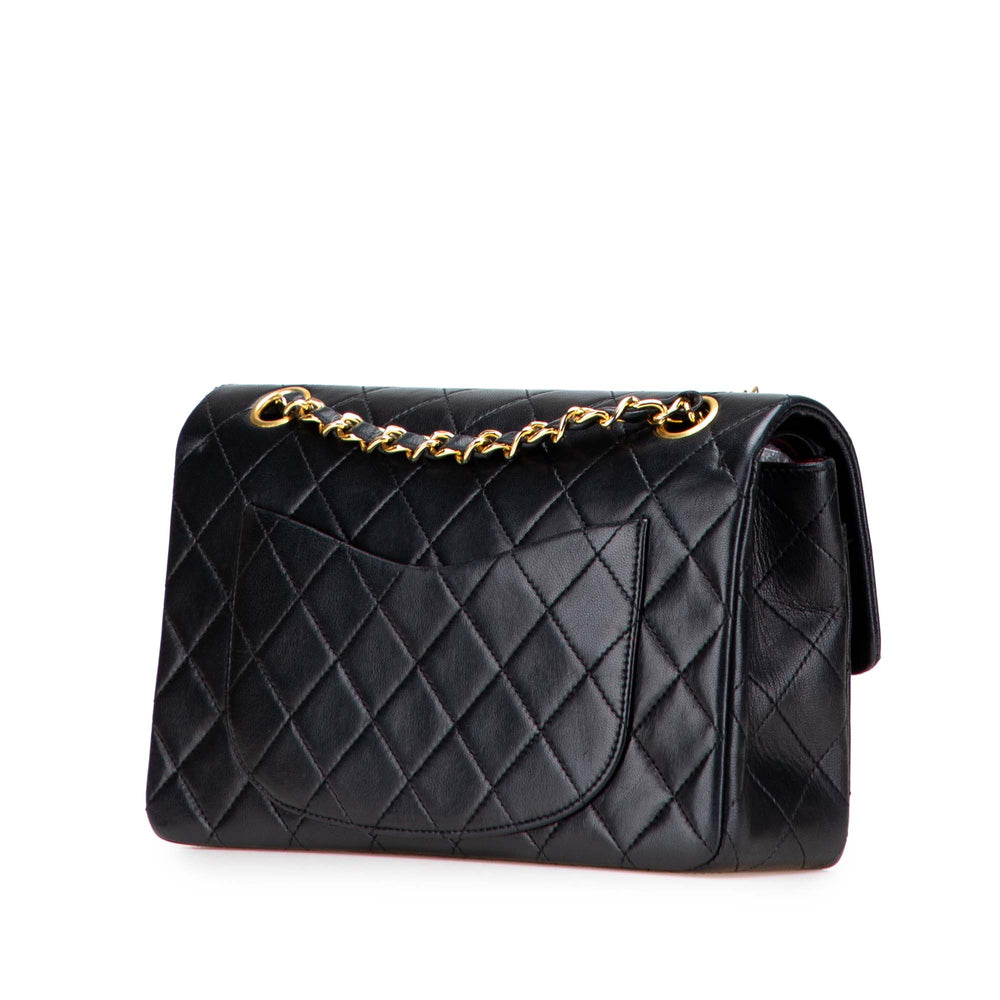 Small Classic Lambskin Double Flap Black - Gaby Paris