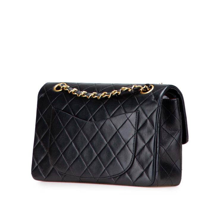 Small Classic Lambskin Double Flap Black - Gaby Paris