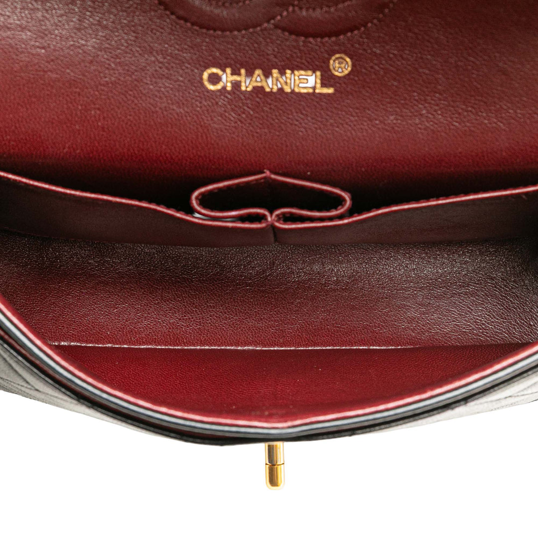 Small Classic Lambskin Double Flap Black - Gaby Paris
