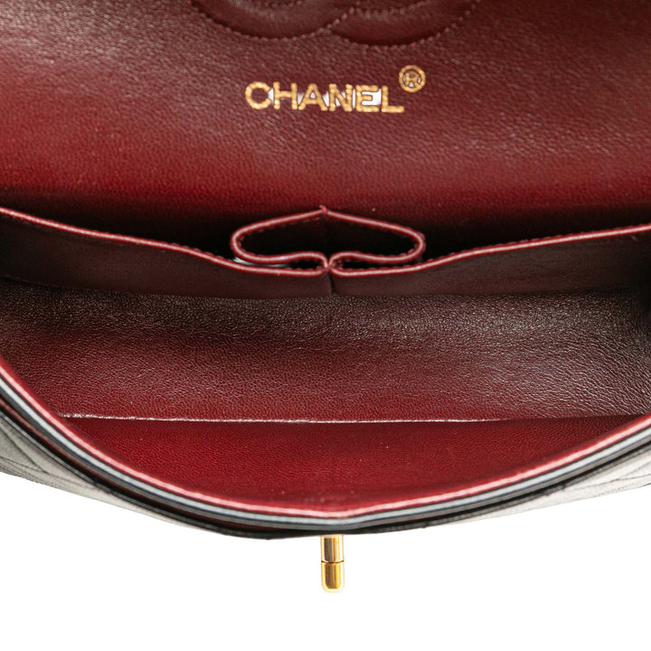 Small Classic Lambskin Double Flap Black - Gaby Paris