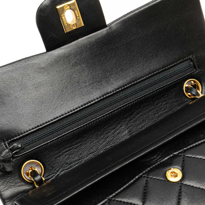 Small Classic Lambskin Double Flap Black - Gaby Paris