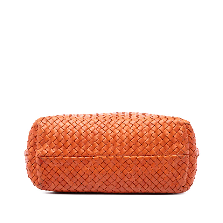 Bottega Veneta Cabas Intreccio Cabat Petit Cuir d'agneau Orange – vue 3 – GABY PARIS