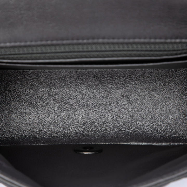 Classic Carré Irisé Rabat simple Mini Cuir d'agneau Gris