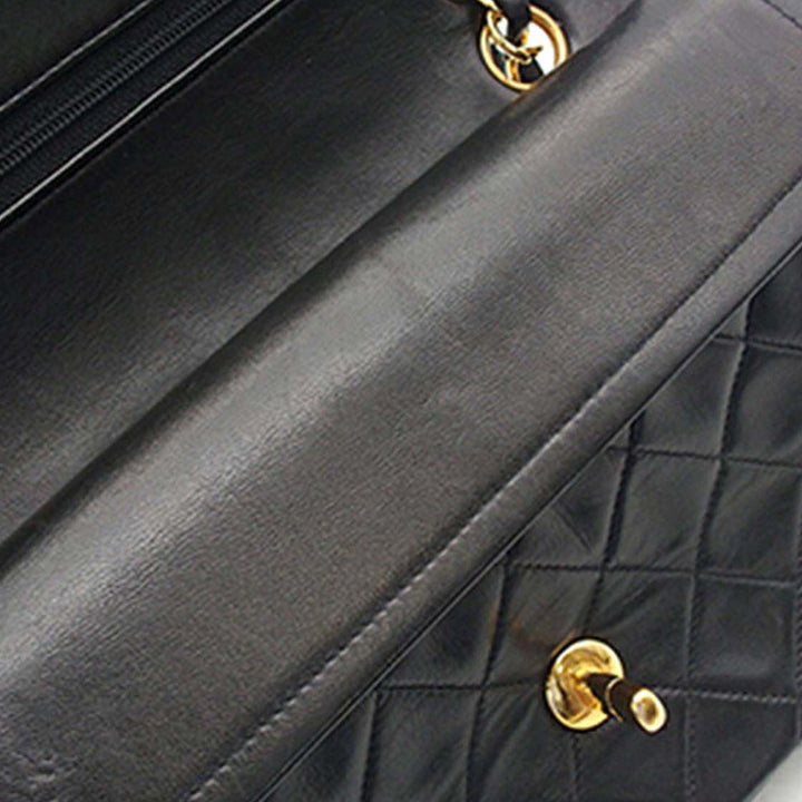 Classic Double rabat Petit Cuir d'agneau Noir