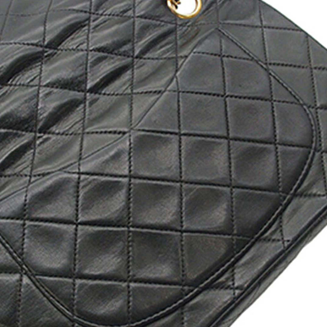 Classic Double rabat Petit Cuir d'agneau Noir