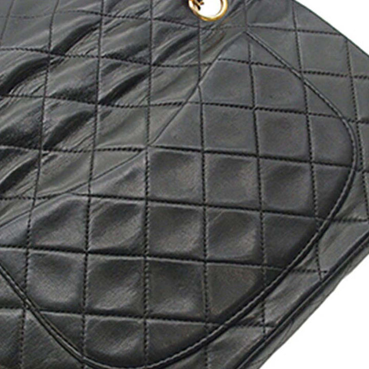 Classic Double rabat Petit Cuir d'agneau Noir
