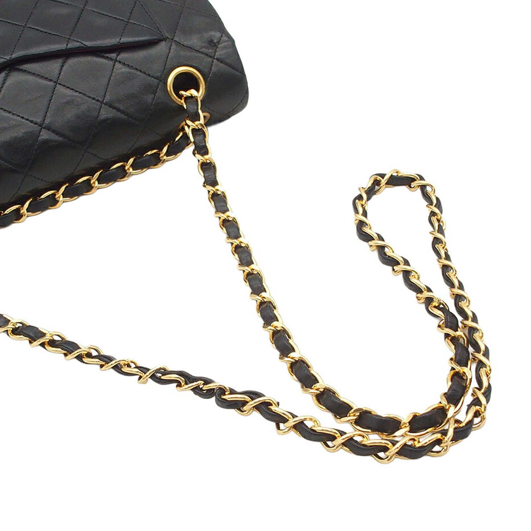 Classic Double rabat Petit Cuir d'agneau Noir