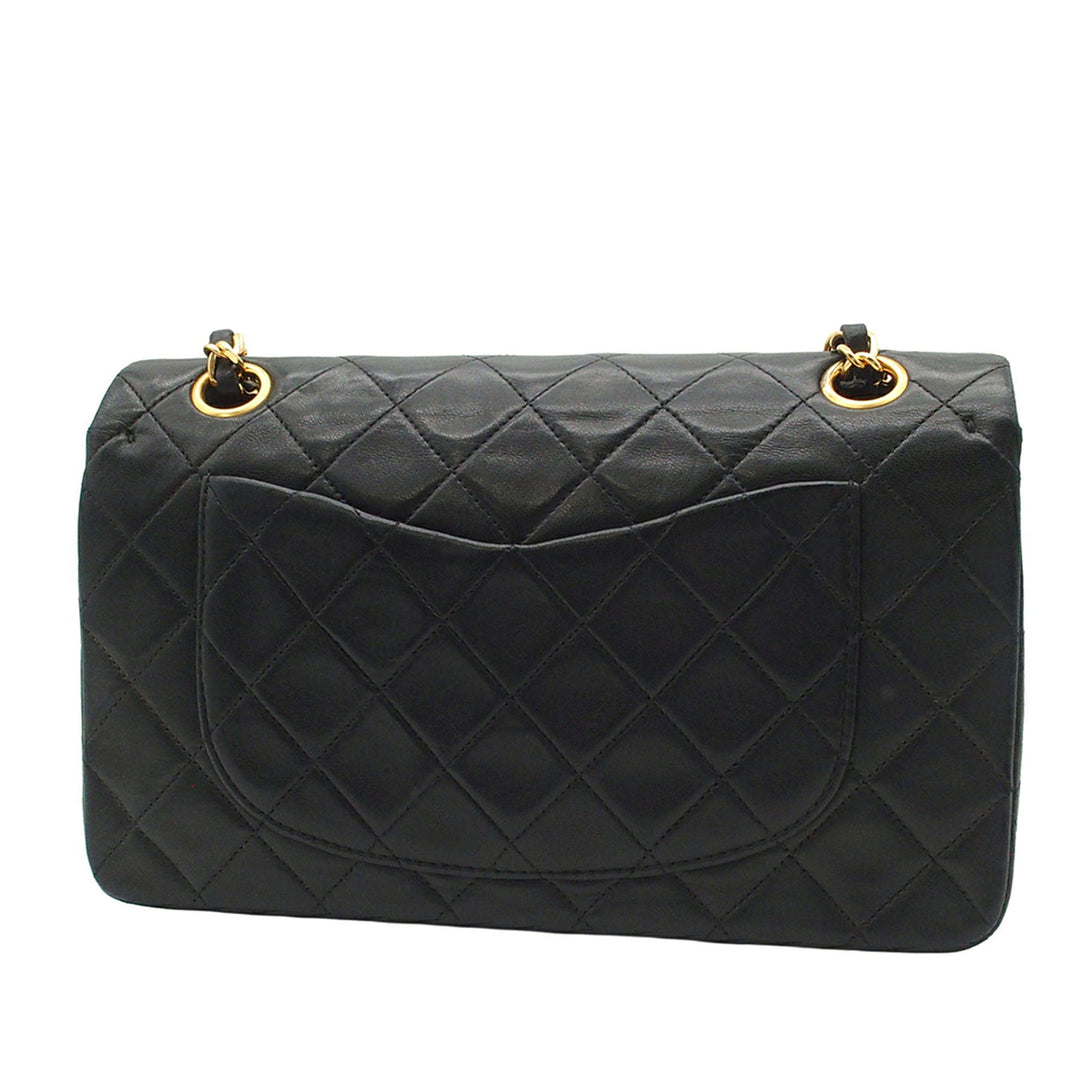 Classic Double rabat Petit Cuir d'agneau Noir