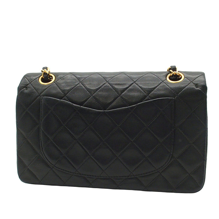 Classic Double rabat Petit Cuir d'agneau Noir