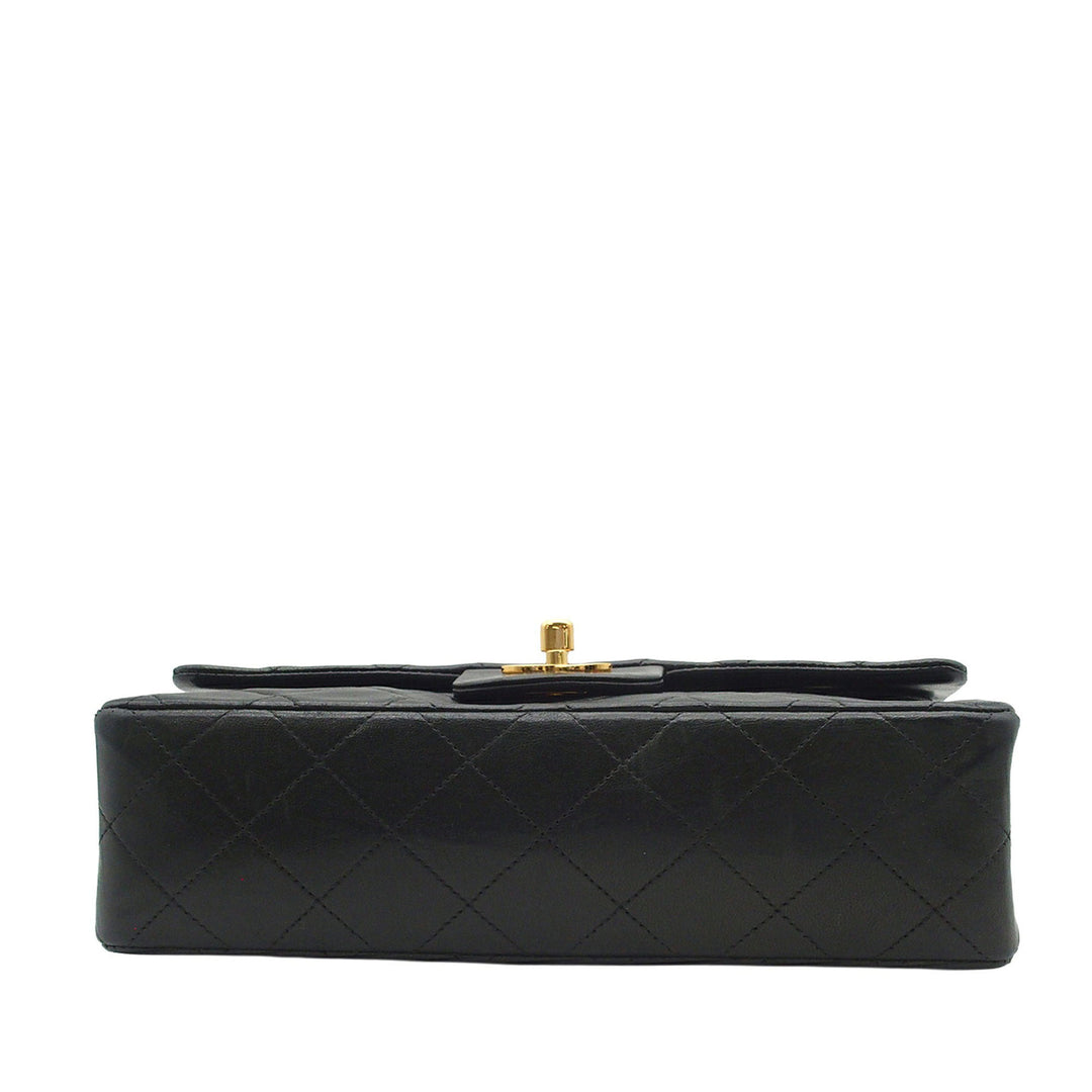 Classic Double rabat Petit Cuir d'agneau Noir