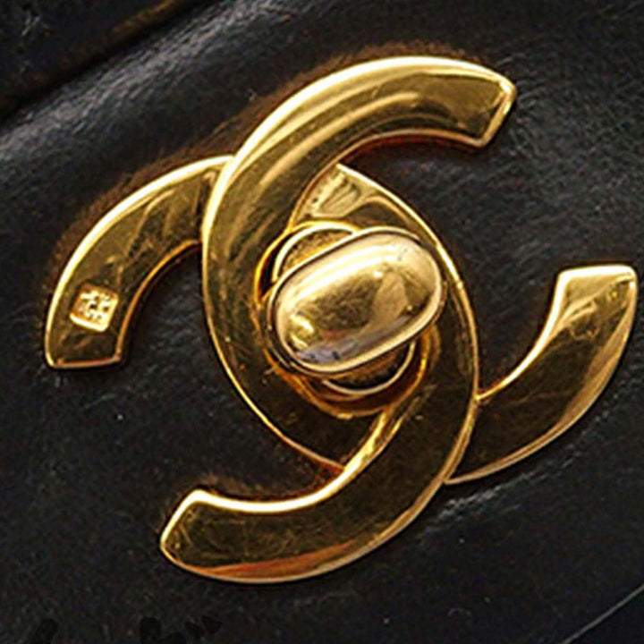 Classic Double rabat Petit Cuir d'agneau Noir