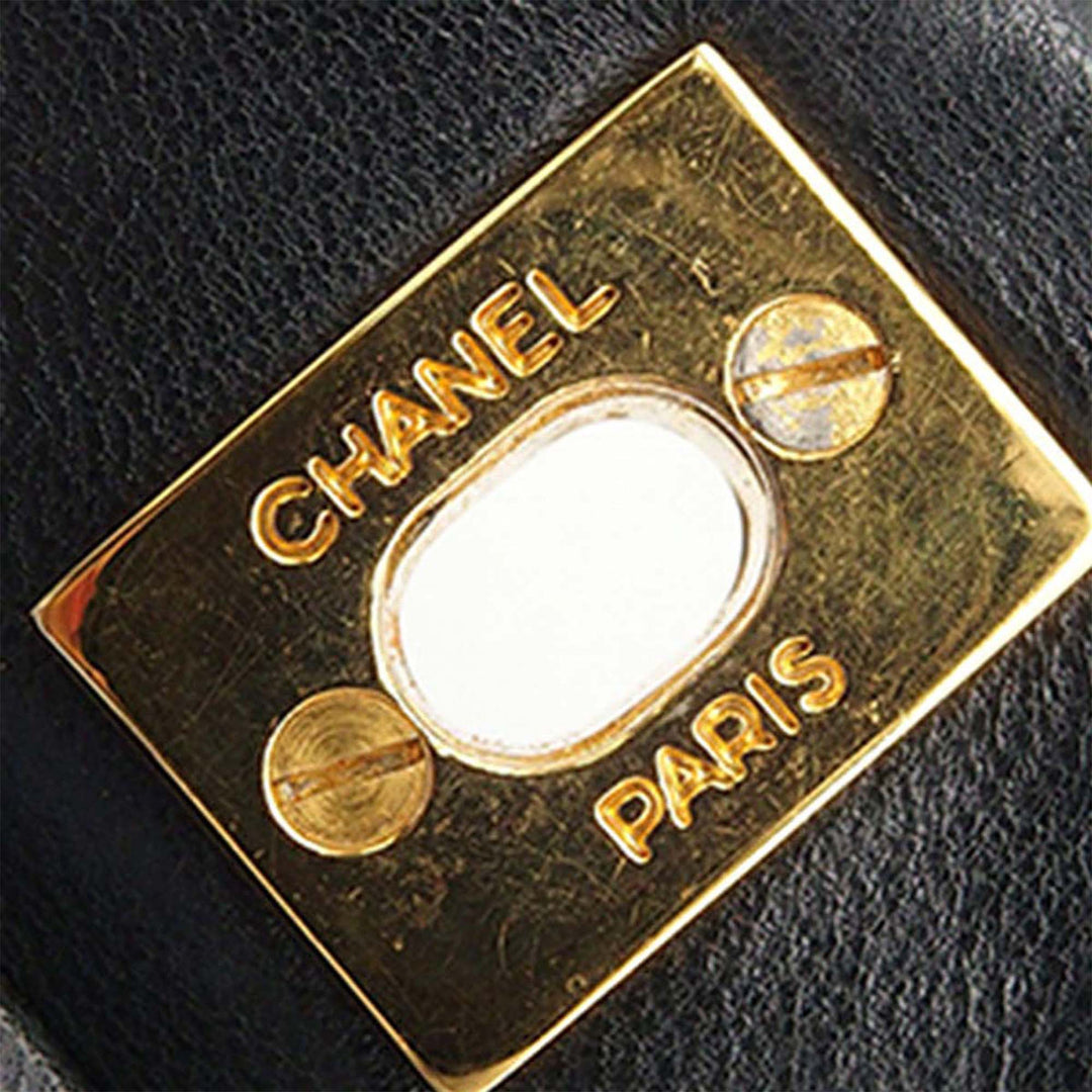 Classic Double rabat Petit Cuir d'agneau Noir