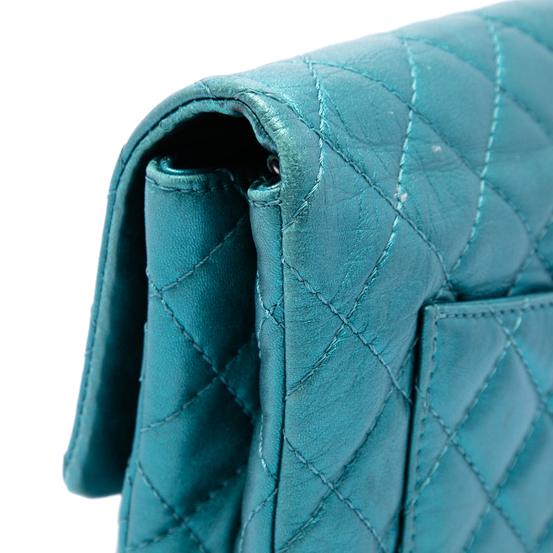 Matelassé Métallisé Reissue 2.55 à rabat 226 Cuir de veau Bleu