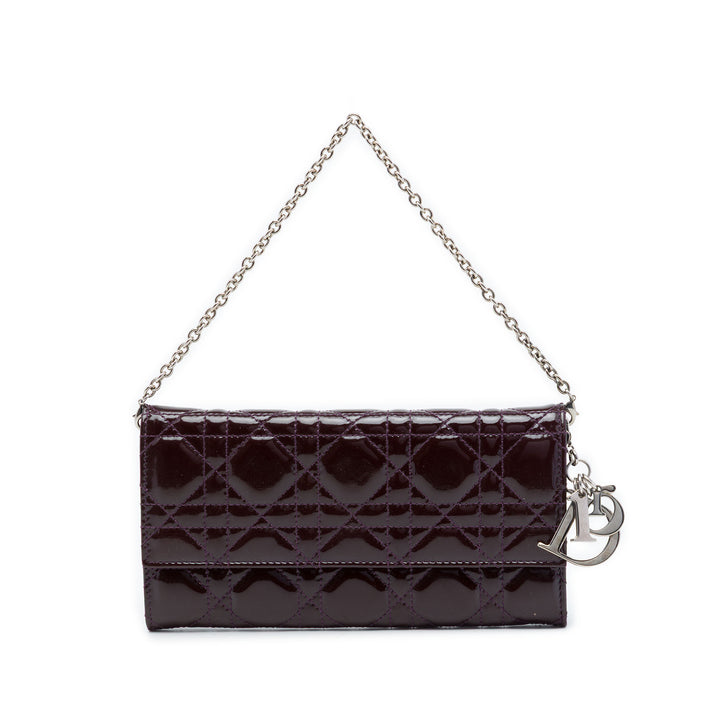 Cannage Lady Dior Wallet on Chain Violet