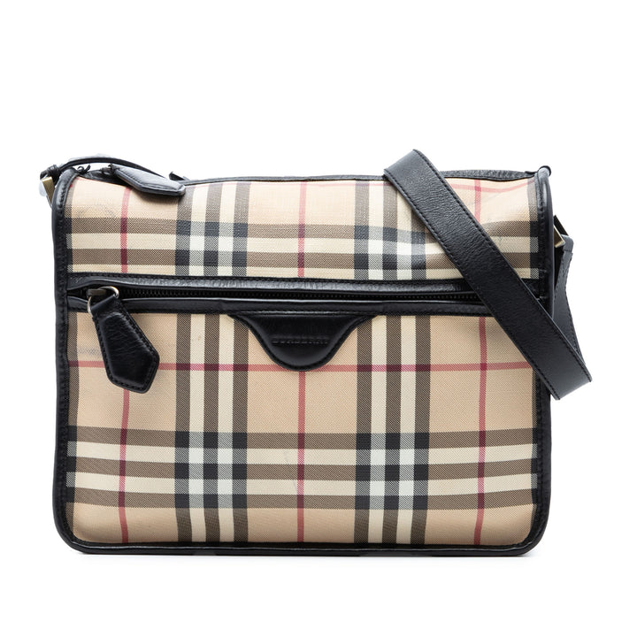 Burberry House Check Coated Toile Sac porté croisé