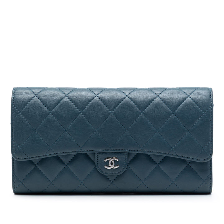 Chanel CC Cuir d’agneau Classic Long à rabat Portefeuille