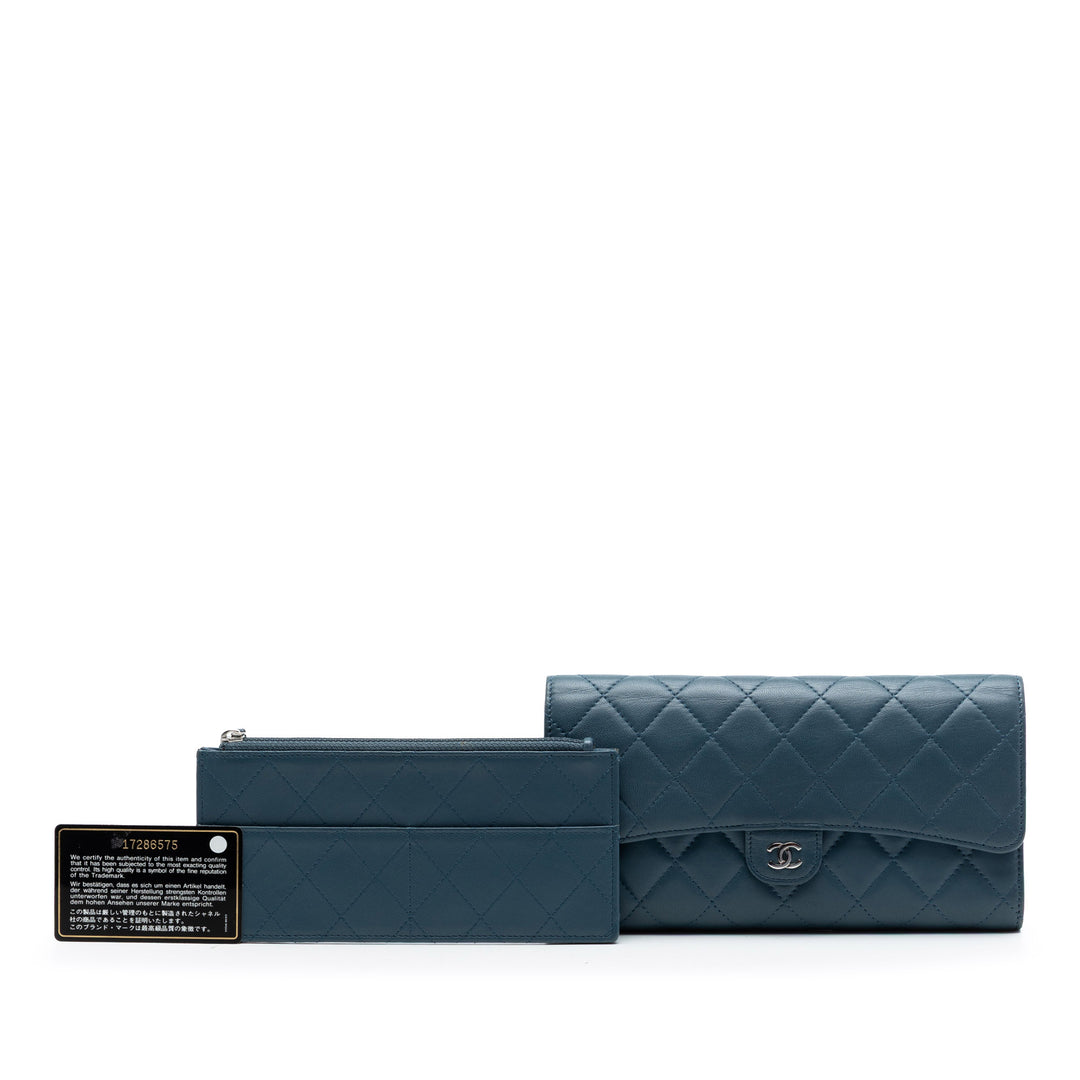 Chanel CC Cuir d’agneau Classic Long à rabat Portefeuille