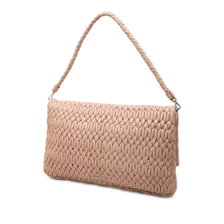 Matelasse Cristal Chaîne Sac nappa Marron
