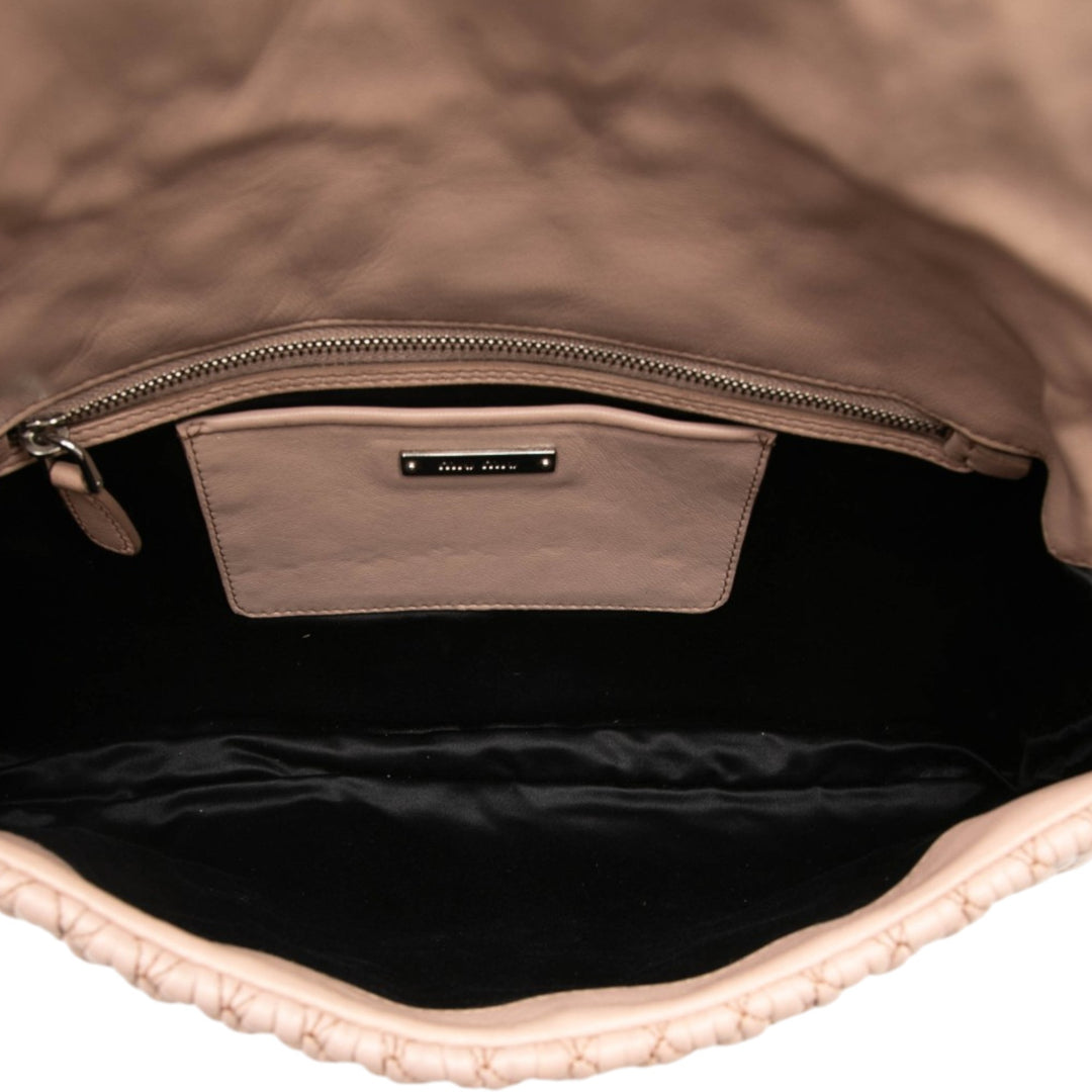 Matelasse Cristal Chaîne Sac nappa Marron
