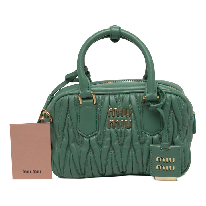 Miu Miu Matelasse Arcadie Sac Petit nappa Vert – vue 6 – GABY PARIS