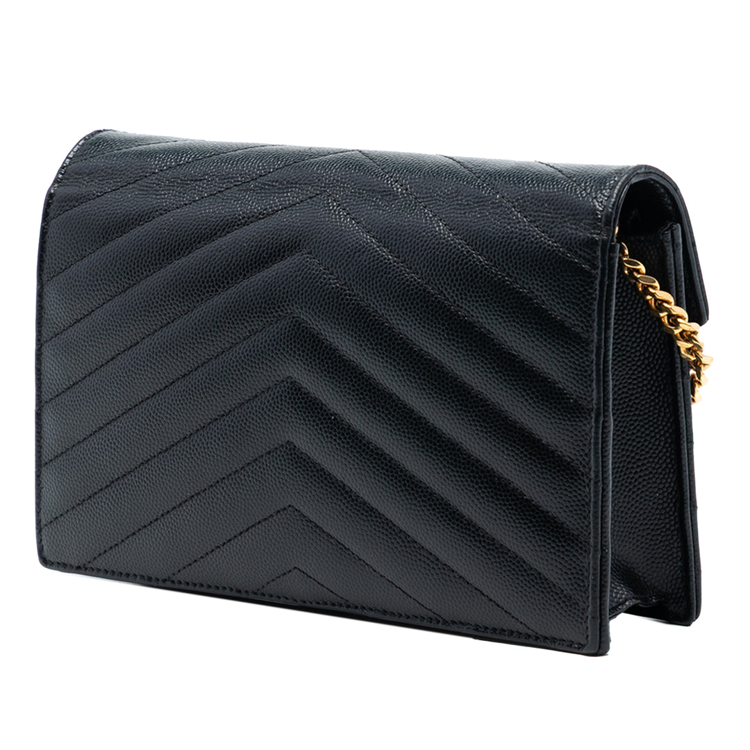 Saint Laurent Grain De Poudre Cassandre Envelope Chain Portefeuille