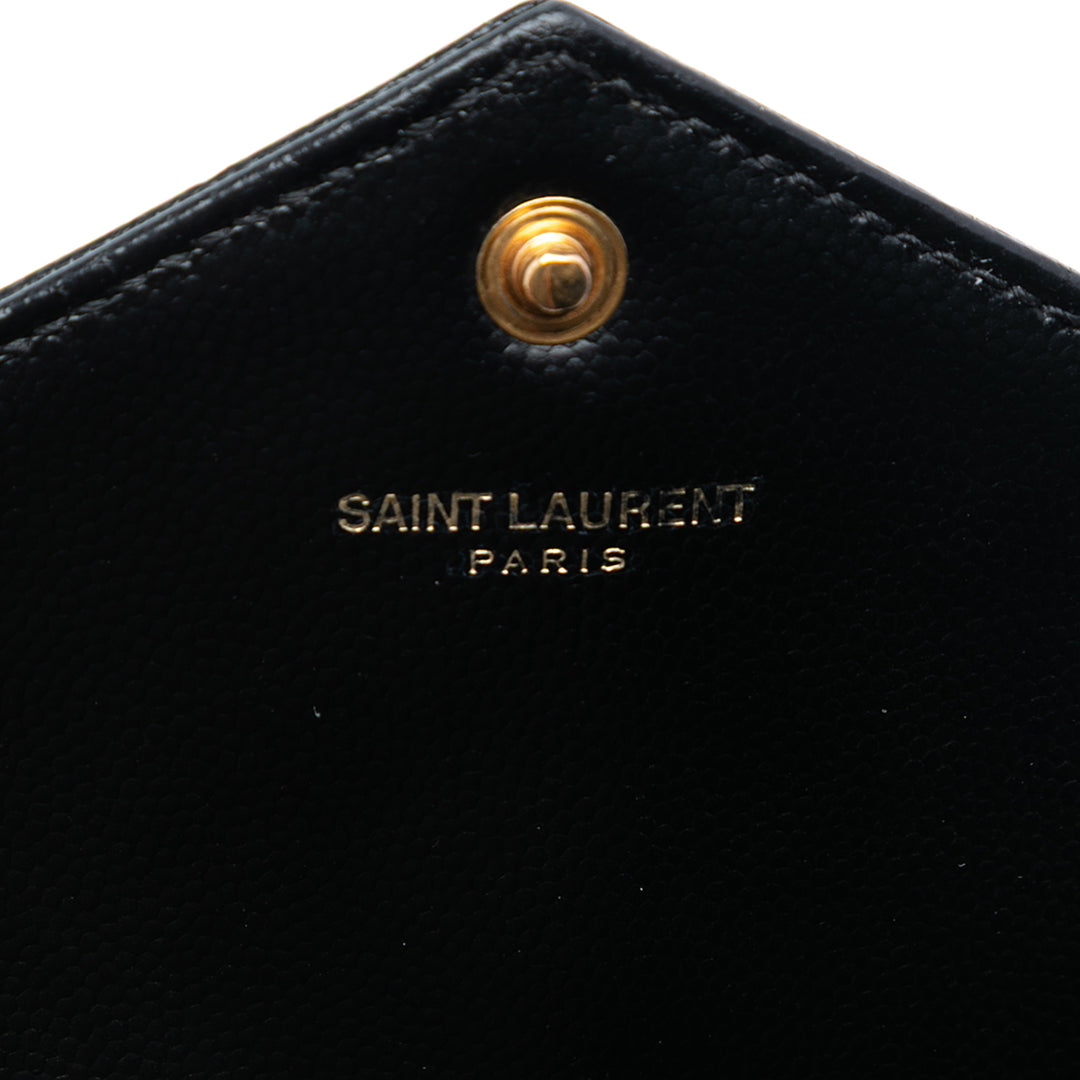 Saint Laurent Grain De Poudre Cassandre Envelope Chain Portefeuille