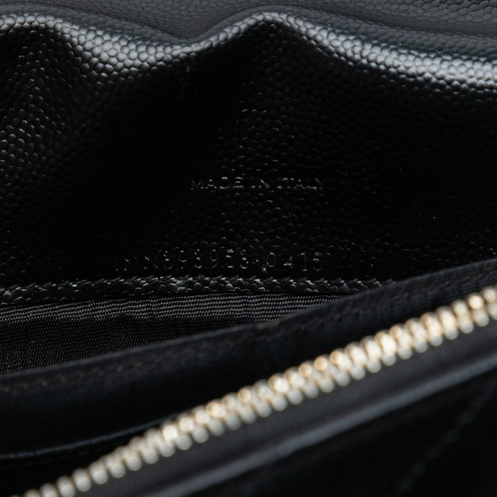 Saint Laurent Grain De Poudre Cassandre Envelope Chain Portefeuille