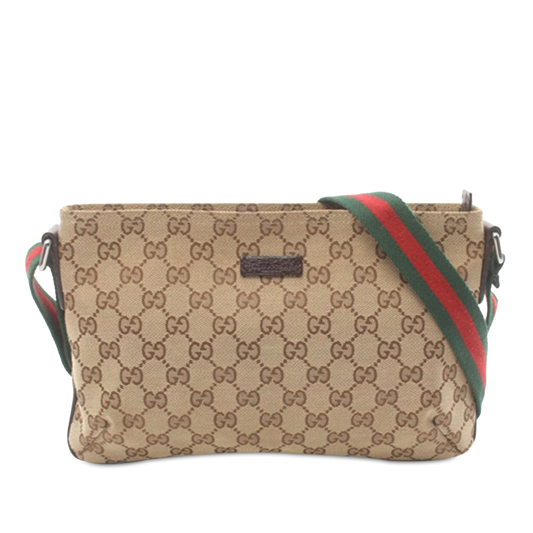 GG Canvas Web Crossbody Brown - Gaby Paris