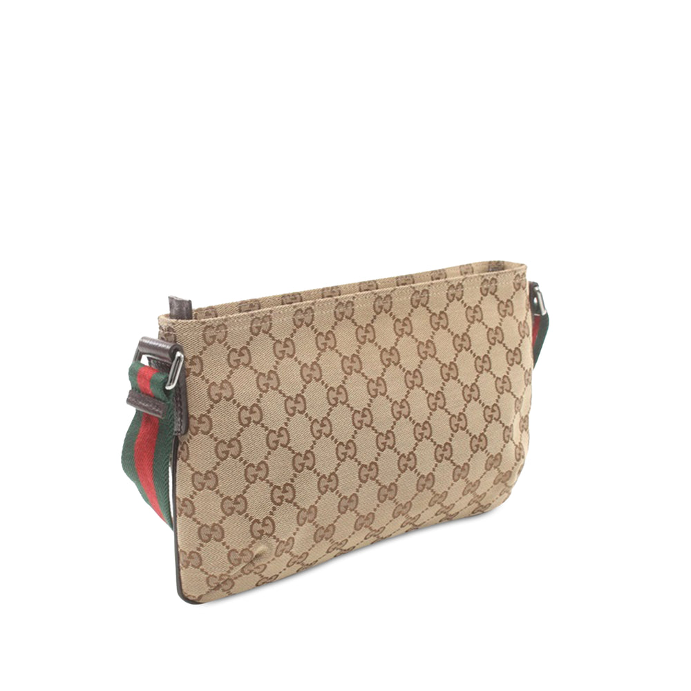 GG Canvas Web Crossbody Brown - Gaby Paris
