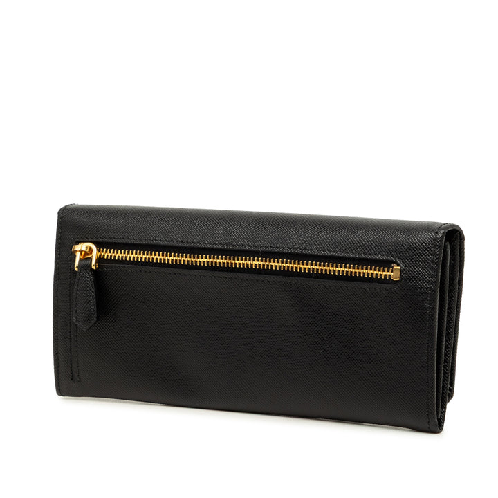 Prada Lux Bow Continental Portefeuille Cuir Saffiano