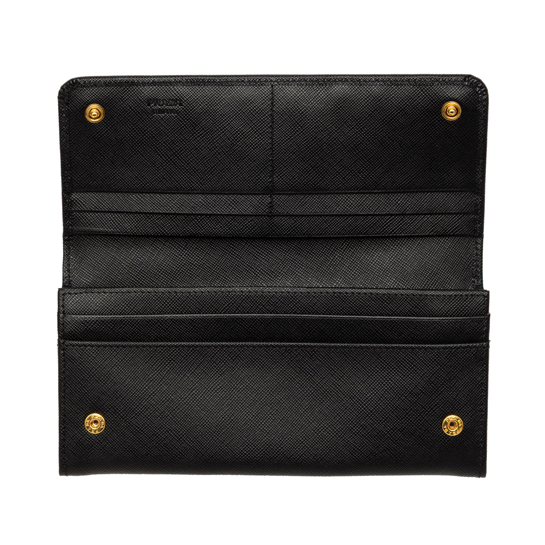 Prada Lux Bow Continental Portefeuille Cuir Saffiano