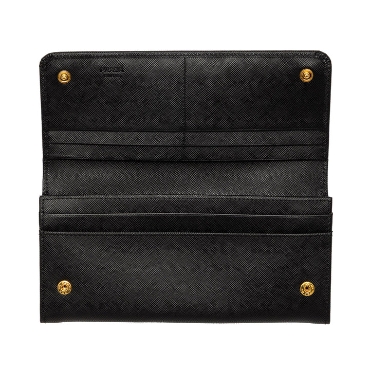 Prada Lux Bow Continental Portefeuille Cuir Saffiano