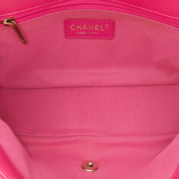 Medium Quilted Lambskin Mademoiselle Chic Flap Pink - Gaby Paris