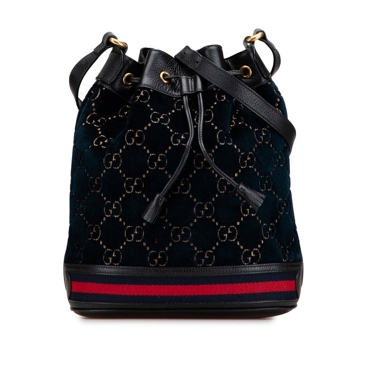 Gucci GG Velours Web Bucket