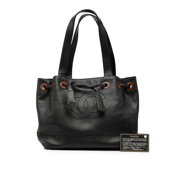 Chanel CC Caviar Drawstring Cabas