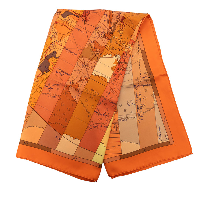 Hermès Le Monde Est Vaste Soie Foulard 90