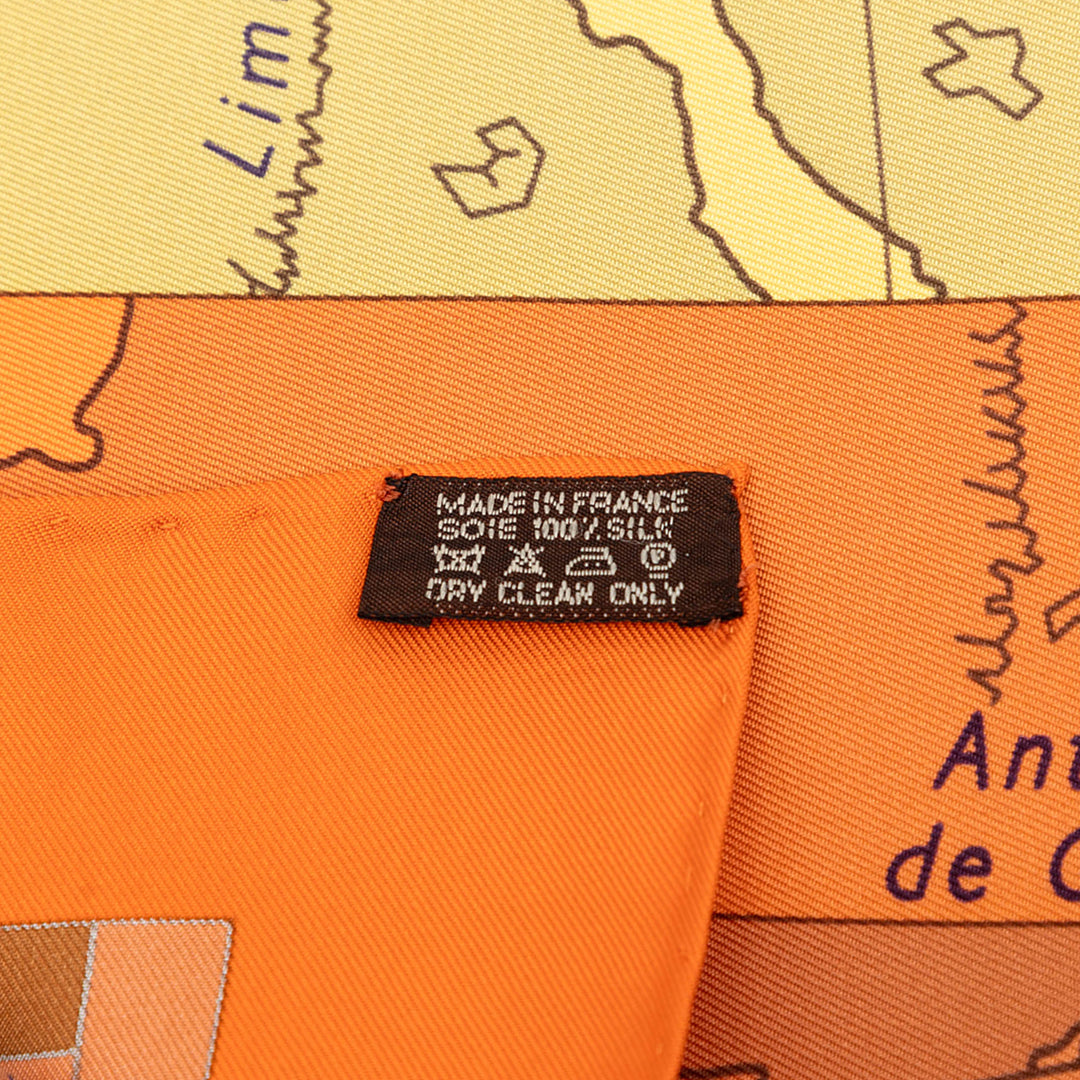 Hermès Le Monde Est Vaste Soie Foulard 90