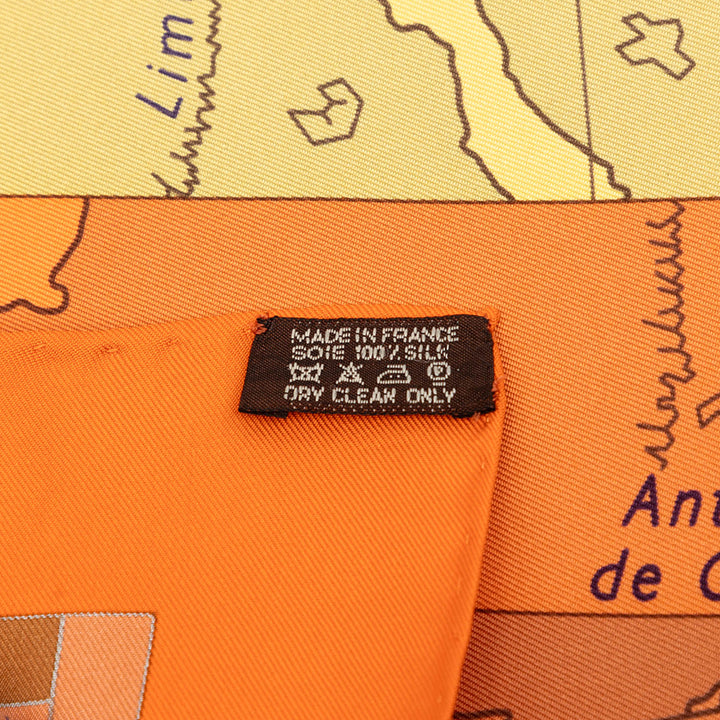 Hermès Le Monde Est Vaste Soie Foulard 90