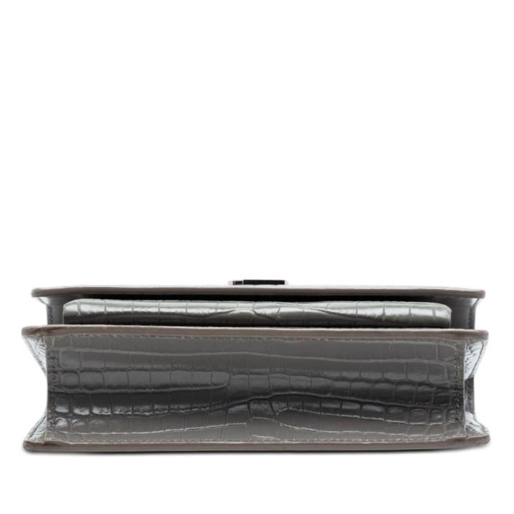 Saint Laurent Mini Croc embossé Cuir Monogram Sunset Wallet on Chain