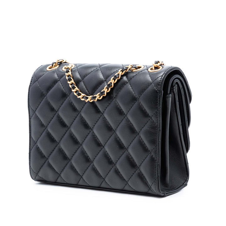 Chanel CC Matelassé Cuir de veau Triple à rabat