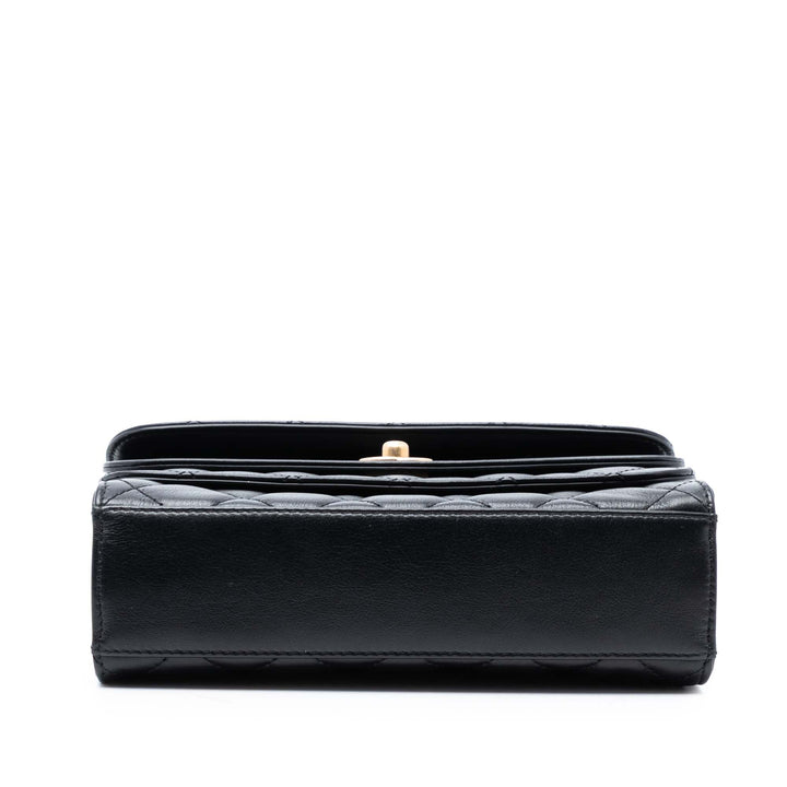 Chanel CC Matelassé Cuir de veau Triple à rabat