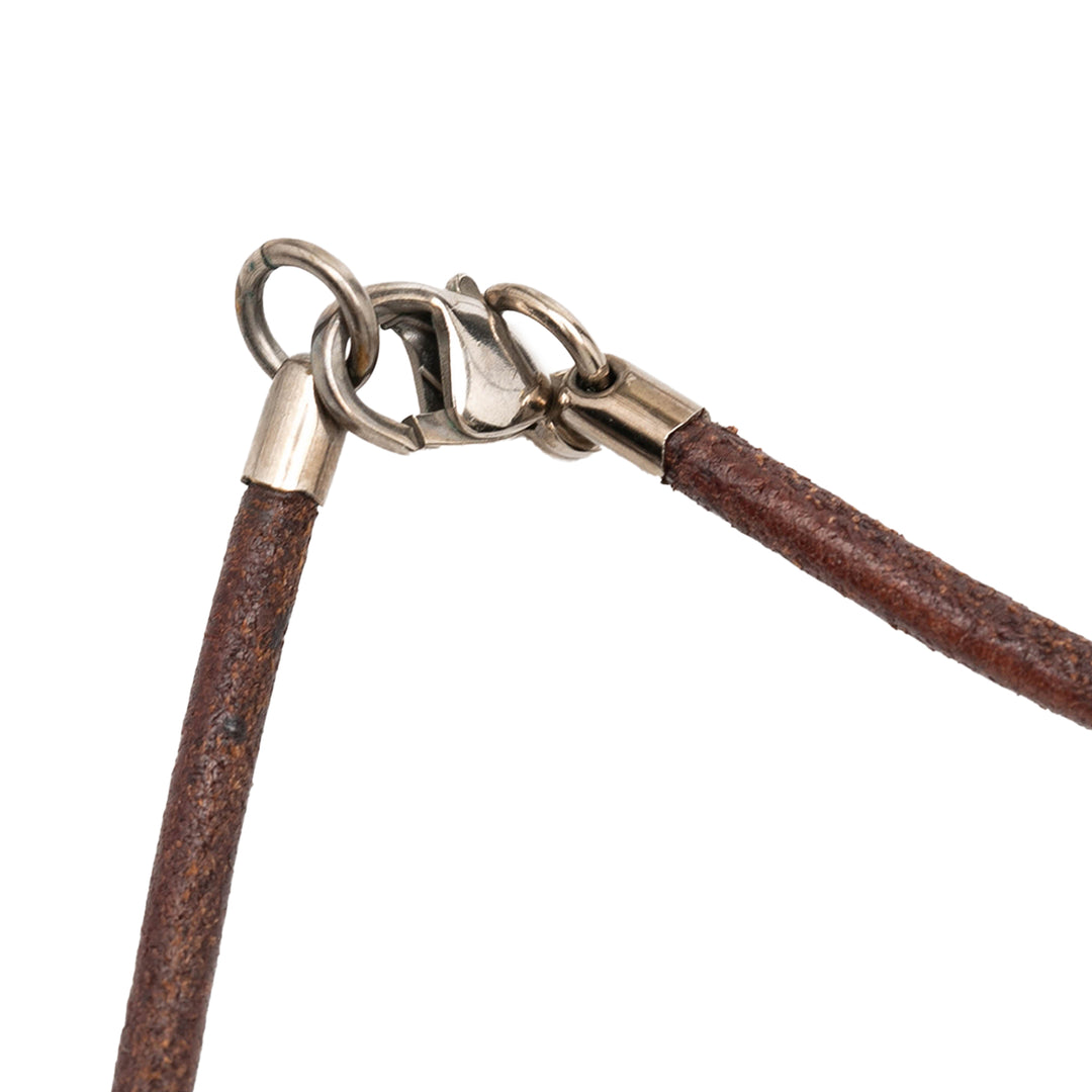 Hermès Palladium plaqué Horse Head Pendant Collier Métal