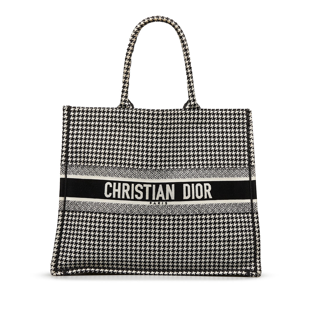 Dior Large Houndstooth Book Tote Black - GABY PARIS