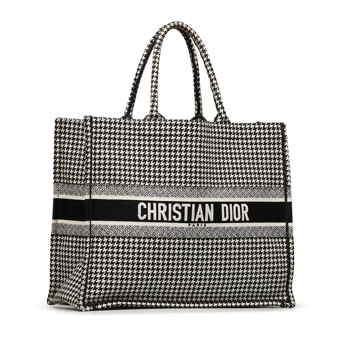 Dior Large Houndstooth Book Tote Black - GABY PARIS